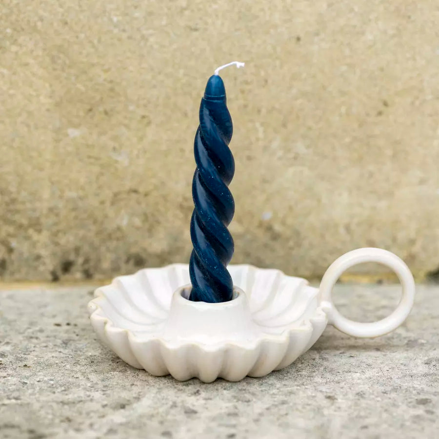 Ceramic Scalloped Wee Willie Winkie Candle Holder - Thedanes.co.uk - Creative & Sustainable Living The Scandinavian Way