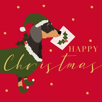 20 Christmas Paper napkins | Merry Christmas Festive Dachshund Dog  33x33cm - Thedanes.co.uk - Creative & Sustainable Living The Scandinavian Way