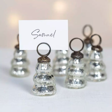 Christmas Tree Name Place Holder Silver | Bag of 6