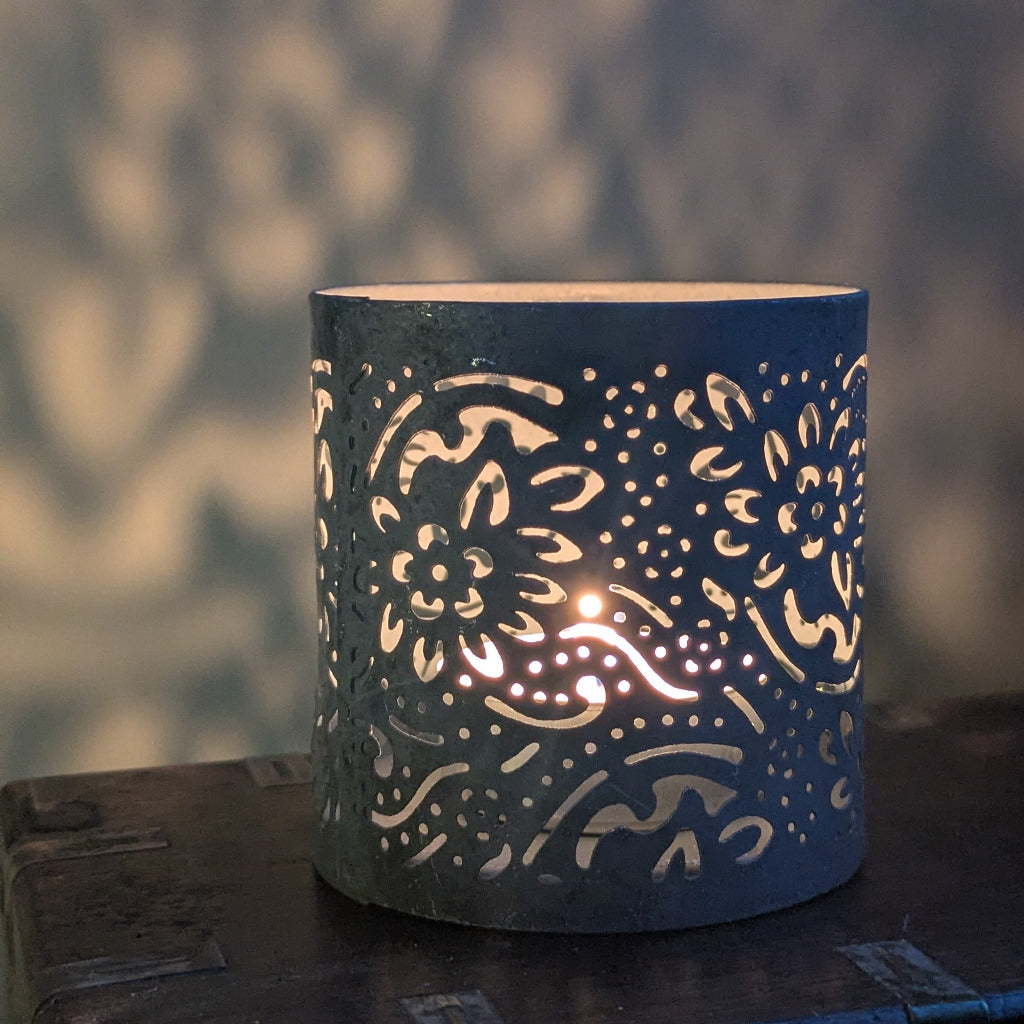Flower Zinc Tea Light Votive | Gift Set - Thedanes.co.uk - Creative & Sustainable Living The Scandinavian Way