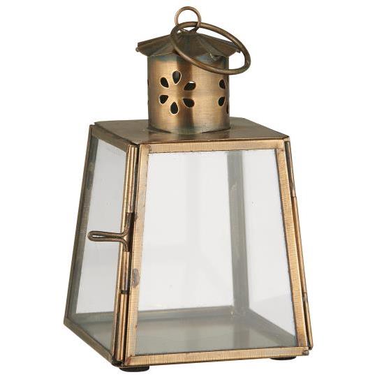 Small Brass & Glass Lantern | 12cm | Flowers - Thedanes.co.uk - Creative & Sustainable Living The Scandinavian Way