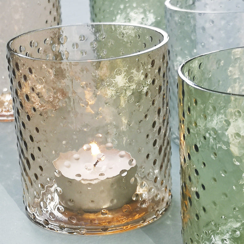 Handblown Bubble Glass Votive Tea Light | Vintage Pink | 7x8cm - Thedanes.co.uk - Creative & Sustainable Living The Scandinavian Way