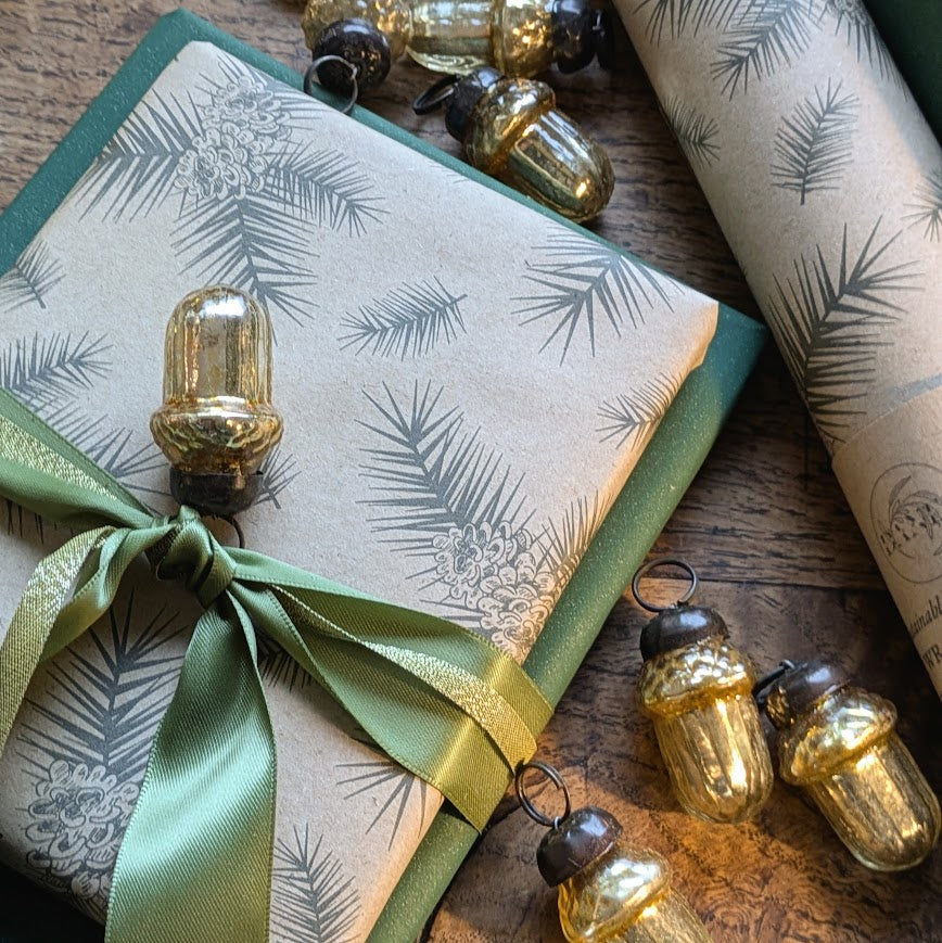Gold Mini Acorn Glass Decorations | Bag of 10 - Thedanes.co.uk - Creative & Sustainable Living The Scandinavian Way