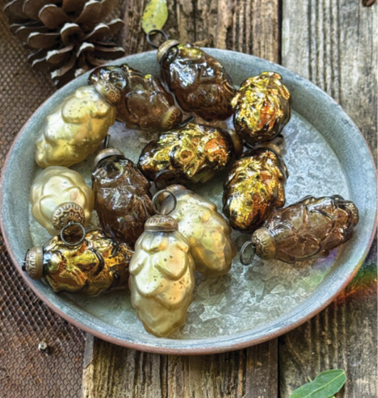 Gold Glass Pine Cone Bauble Decorations | Set of 3 - Thedanes.co.uk - Creative & Sustainable Living The Scandinavian Way
