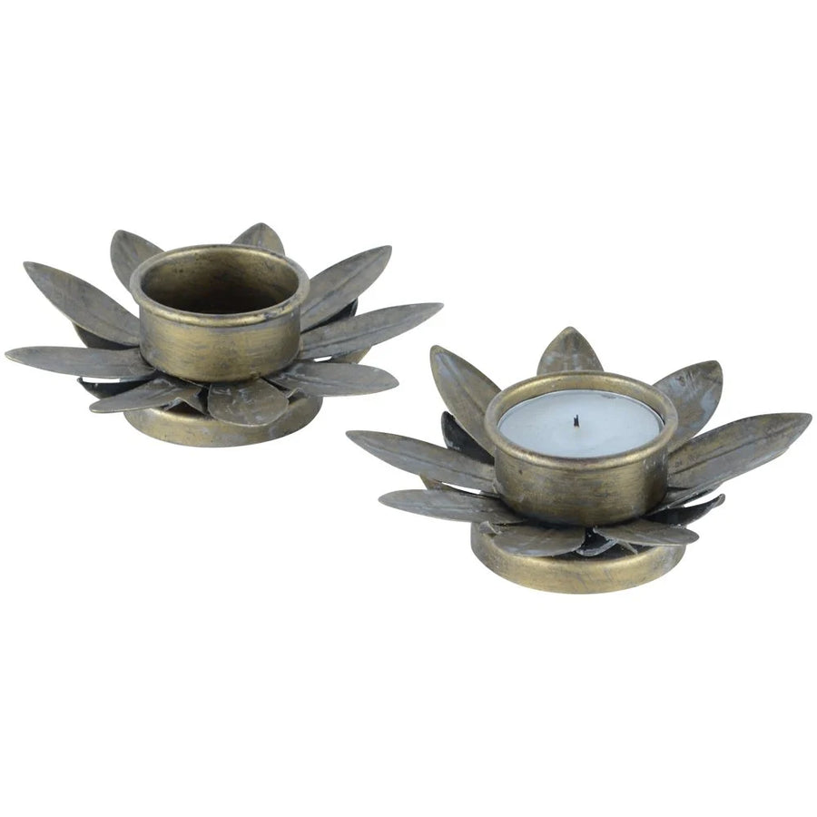 Aztec Antique Gold Leaf Tealight Votive - Thedanes.co.uk - Creative & Sustainable Living The Scandinavian Way