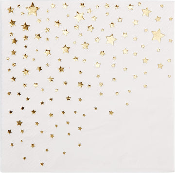 Metallic Star Cocktail Paper Napkins | 25 x 25cm Gold or Silver - Thedanes.co.uk - Creative & Sustainable Living The Scandinavian Way