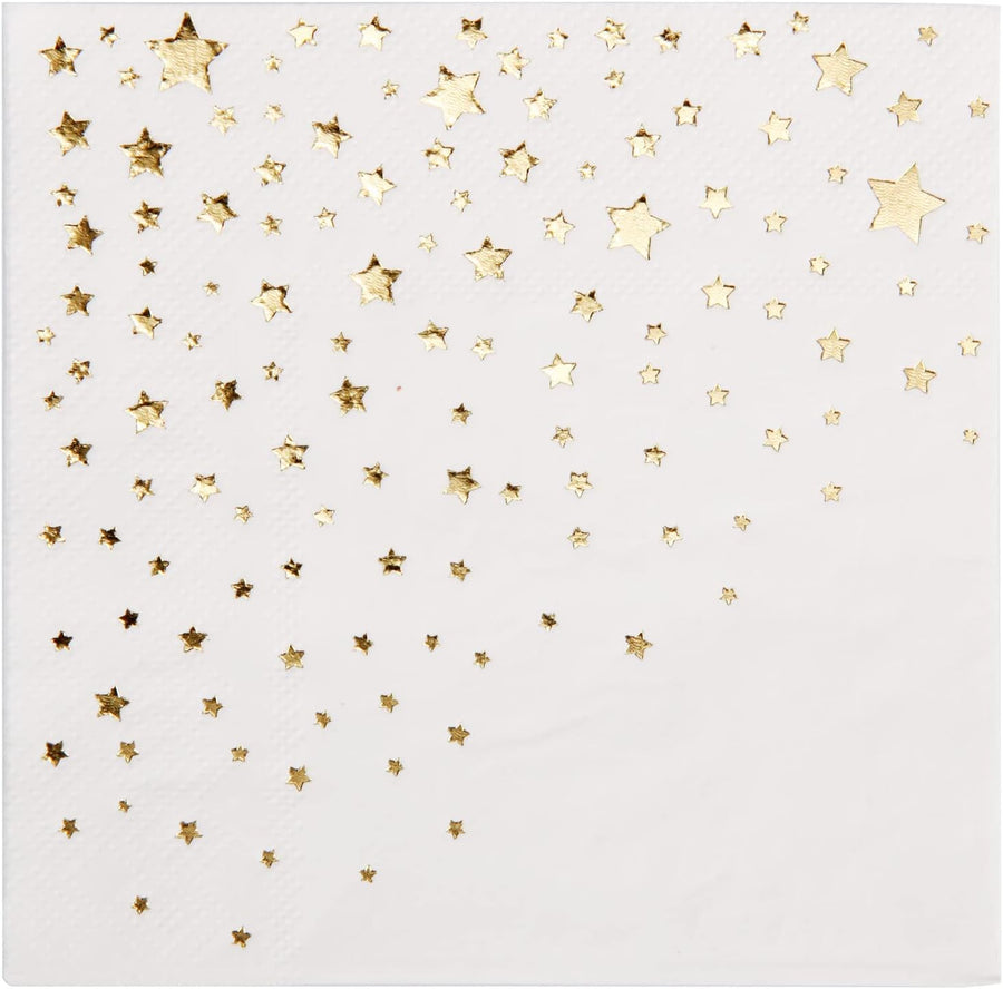 Metallic Star Cocktail Paper Napkins | 25 x 25cm Gold or Silver - Thedanes.co.uk - Creative & Sustainable Living The Scandinavian Way