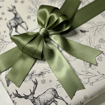 Willow Green Luxury Double Faced Satin Silk Ribbon | 25mm x 3M - Thedanes.co.uk - Creative & Sustainable Living The Scandinavian Way