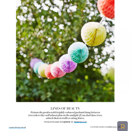 Honeycomb Paper Ball Garland - Assorted Colours - Thedanes.co.uk - Creative & Sustainable Living The Scandinavian Way