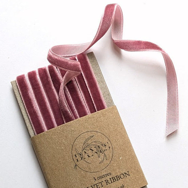 Narrow Velvet Ribbon - 6mm x 3M - Thedanes.co.uk - Creative & Sustainable Living The Scandinavian Way
