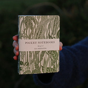 Pocket Note Books | Set of 4 | Lino Print By Isla Middleton - Thedanes.co.uk - Creative & Sustainable Living The Scandinavian Way