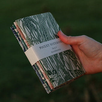 Pocket Note Books | Set of 4 | Lino Print By Isla Middleton - Thedanes.co.uk - Creative & Sustainable Living The Scandinavian Way