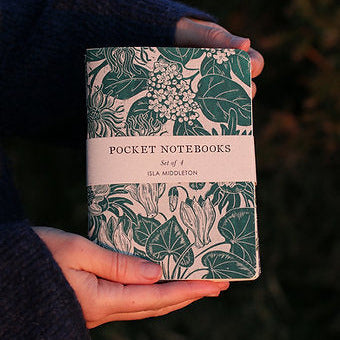 Pocket Note Books | Set of 4 | Lino Print By Isla Middleton - Thedanes.co.uk - Creative & Sustainable Living The Scandinavian Way