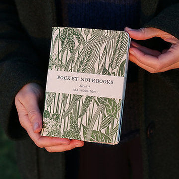 Pocket Note Books | Set of 4 | Lino Print By Isla Middleton - Thedanes.co.uk - Creative & Sustainable Living The Scandinavian Way