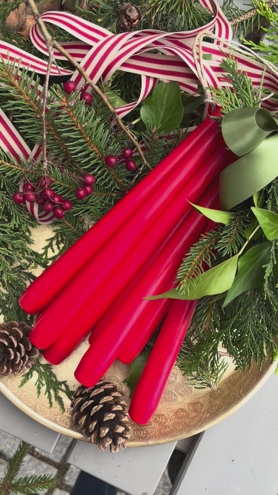 8 Red Tapered Dinner Candles | Scandi Christmas - Thedanes.co.uk - Creative & Sustainable Living The Scandinavian Way