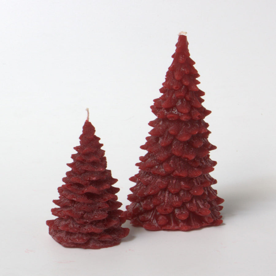 Recycled Wax Candle - Red Christmas Tree  