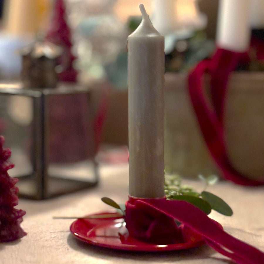 Red Enamel Candleholder & Candles Gift Set - Scandinavian Christmas - Thedanes.co.uk - Creative & Sustainable Living The Scandinavian Way