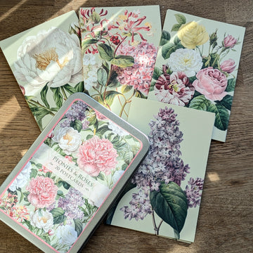 20 Postcard In A Tin | Botanical Flower Garden | Peonies & Roses - Thedanes.co.uk - Creative & Sustainable Living The Scandinavian Way