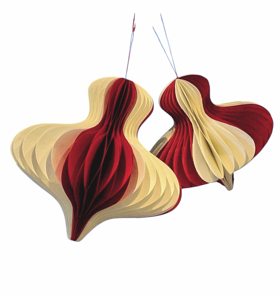 Red & White Candy Striped Paper Bauble | 2 Sizes - Thedanes.co.uk - Creative & Sustainable Living The Scandinavian Way