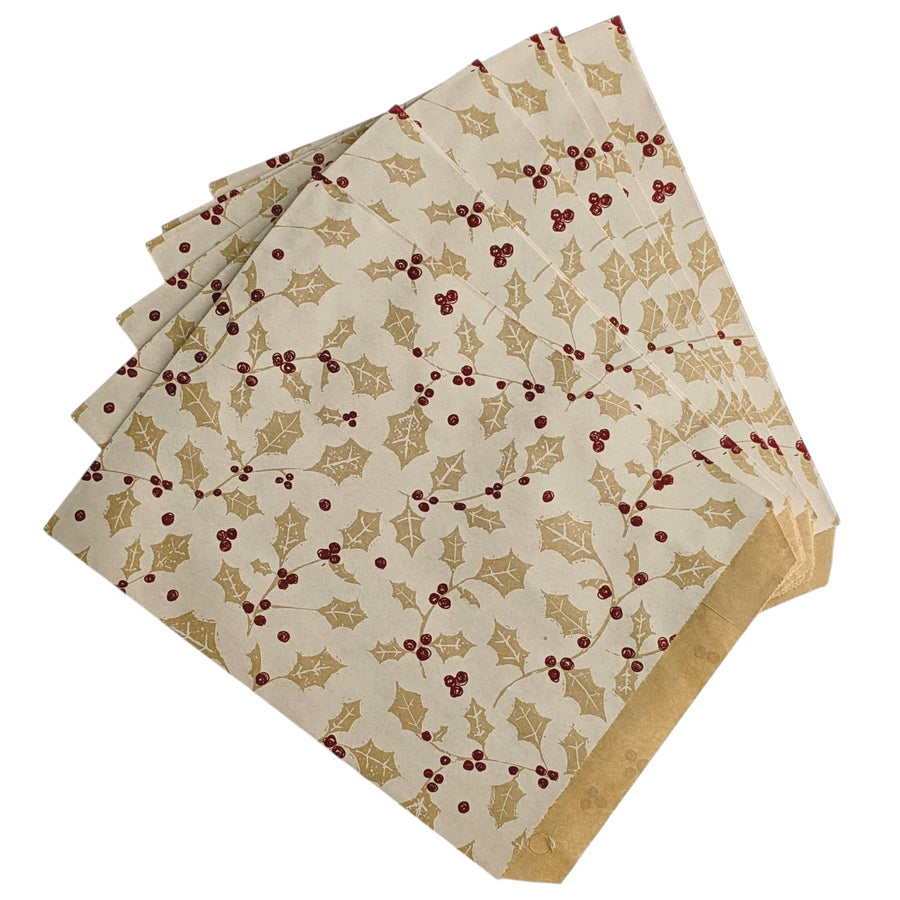 Holly Christmas Gift Bags x 10 - Thedanes.co.uk - Creative & Sustainable Living The Scandinavian Way