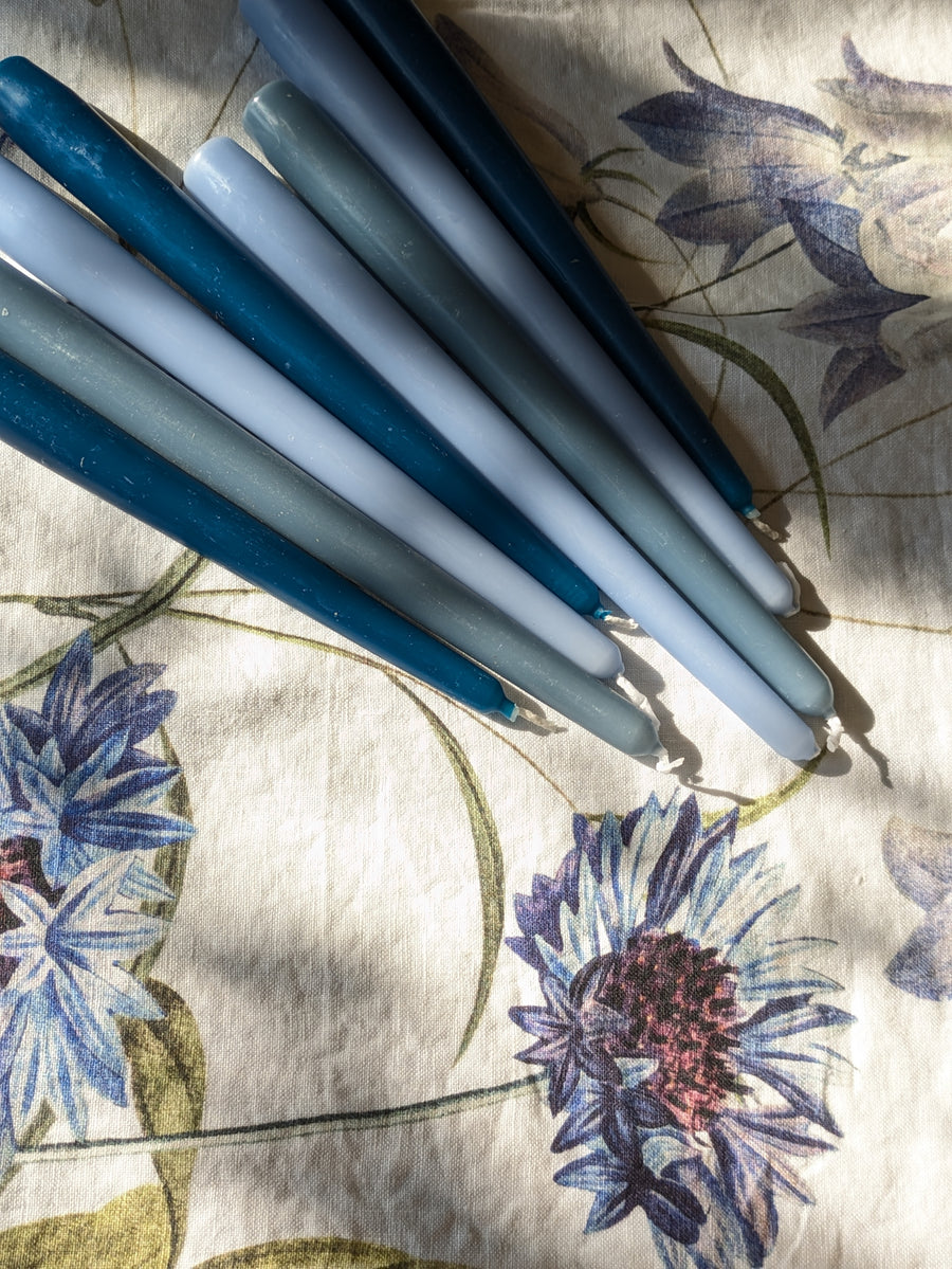 8 Tapered Dinner Candles | Blue Colour Mix - Thedanes.co.uk - Creative & Sustainable Living The Scandinavian Way