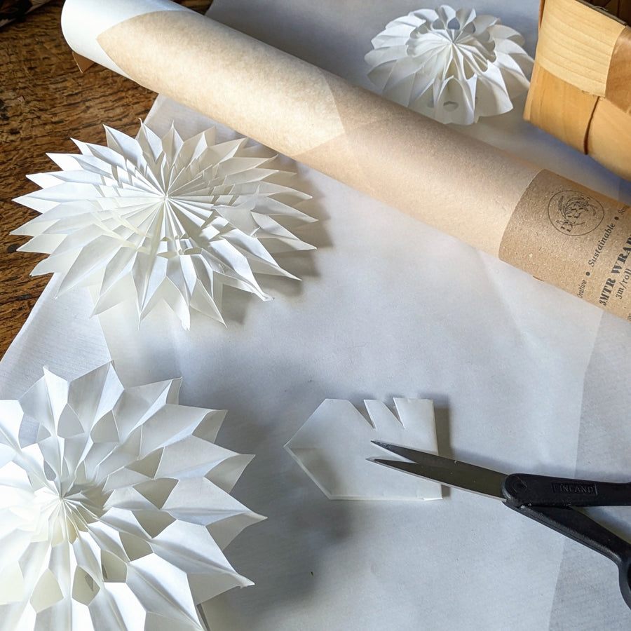 White Crafts Paper, 3M Roll| Paper Star & Snowflake Paper - Thedanes.co.uk - Creative & Sustainable Living The Scandinavian Way