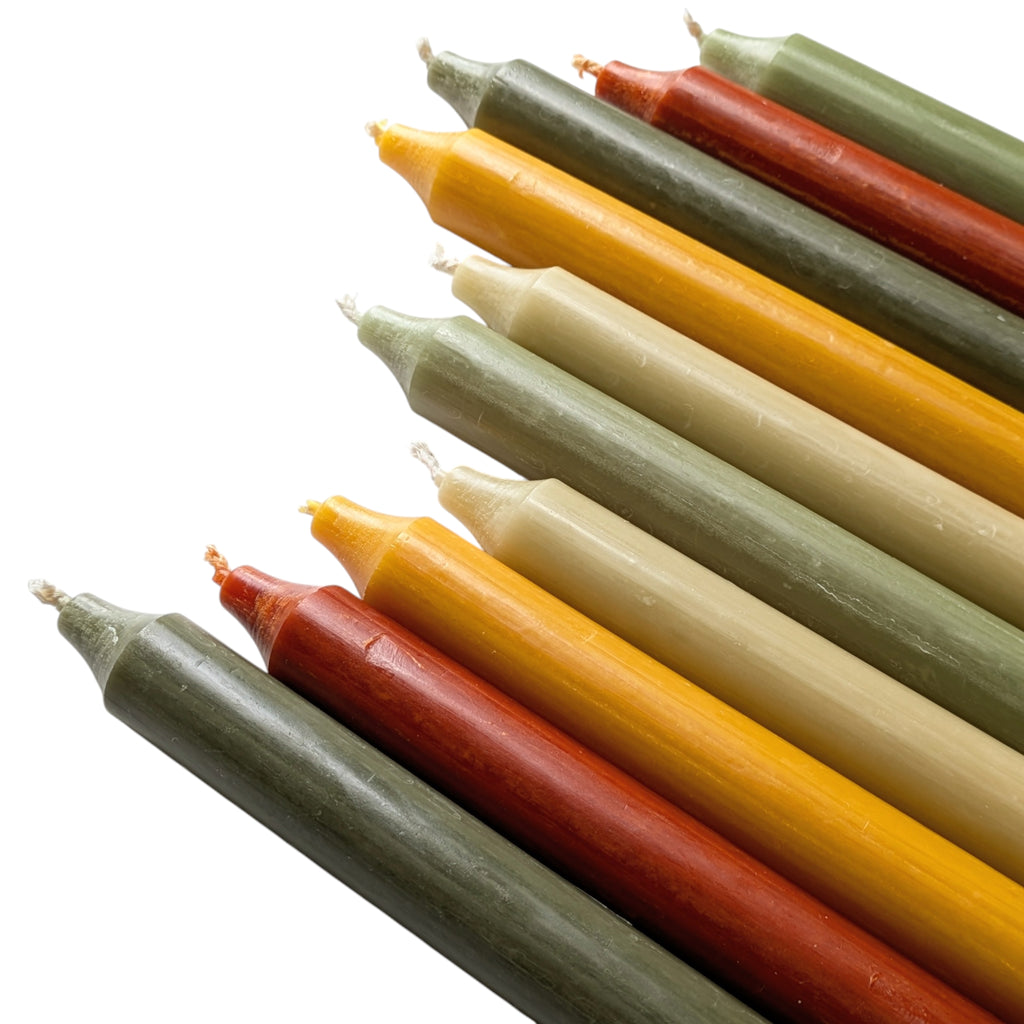 10 Dinner Candles 18cm x 22mm | Warm Autumn Mix - Thedanes.co.uk - Creative & Sustainable Living The Scandinavian Way