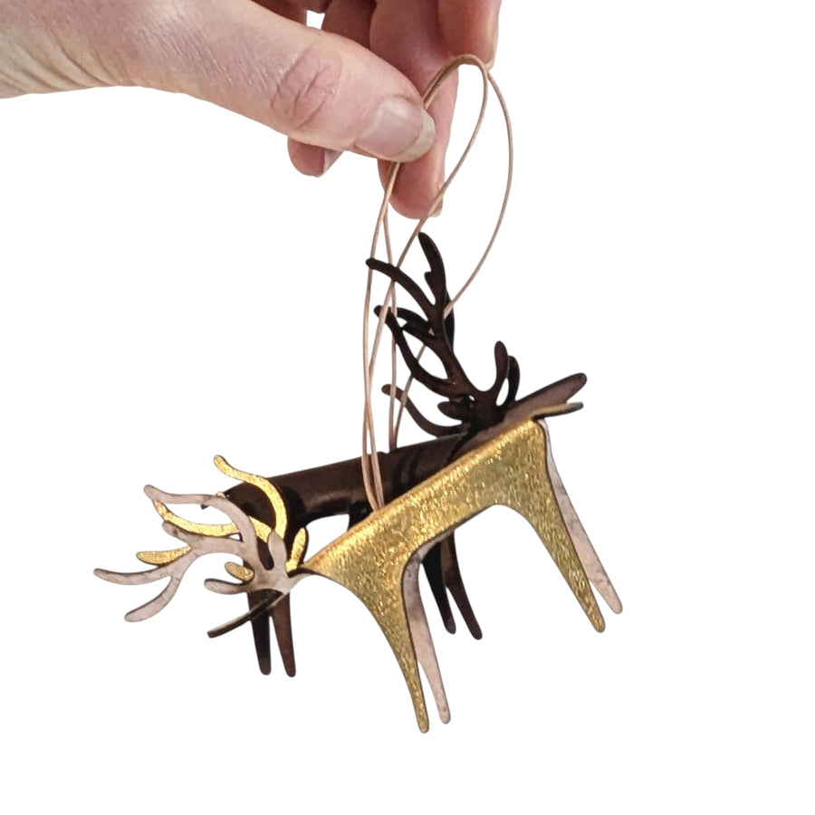 Leather Reindeer Decoration | 8cm - Thedanes.co.uk - Creative & Sustainable Living The Scandinavian Way