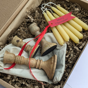 Wooden Set of 3 Chime Candleholders with Candles | Gift Set - Thedanes.co.uk - Creative & Sustainable Living The Scandinavian Way
