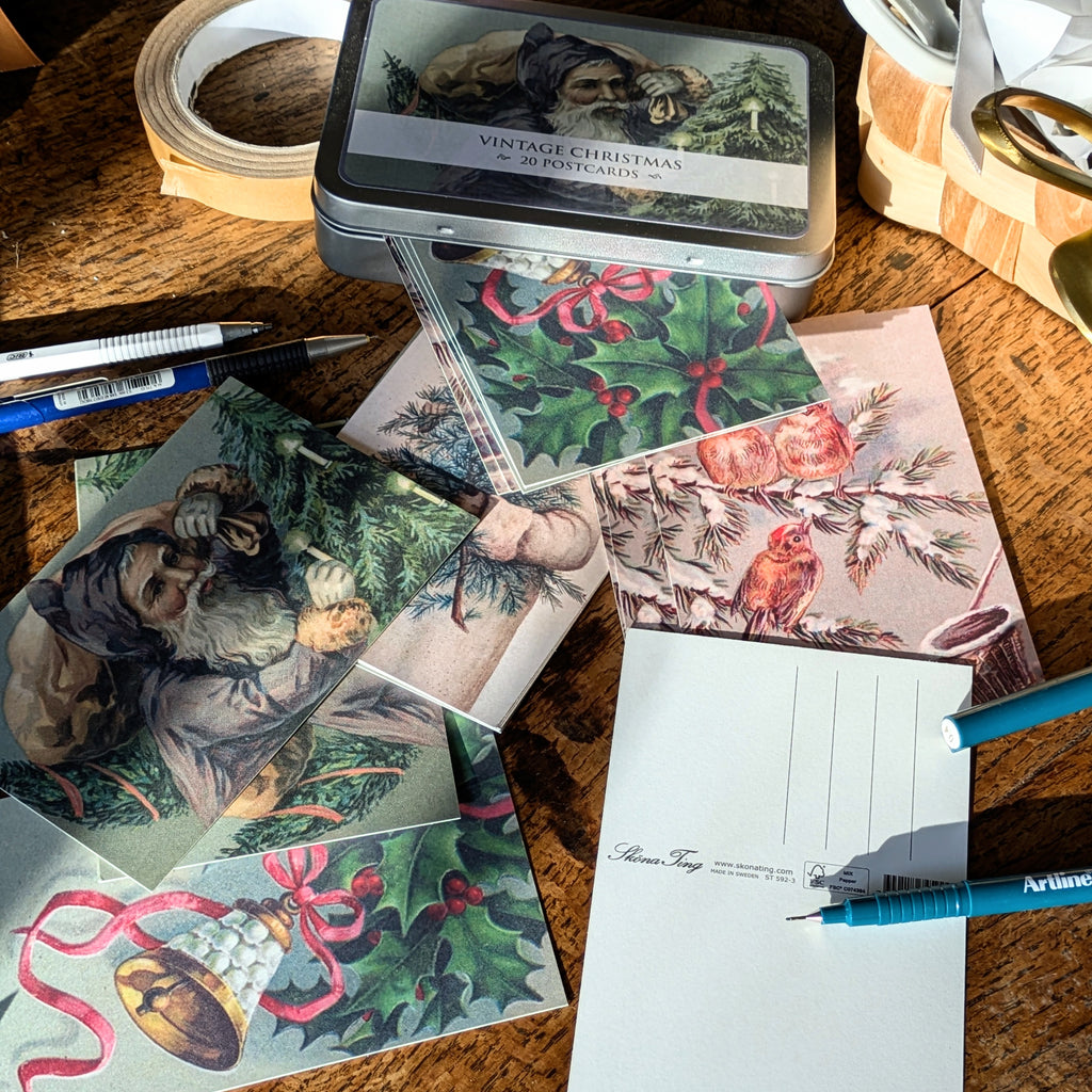 20 Postcard In A Tin | Vintage Christmas - Thedanes.co.uk - Creative & Sustainable Living The Scandinavian Way