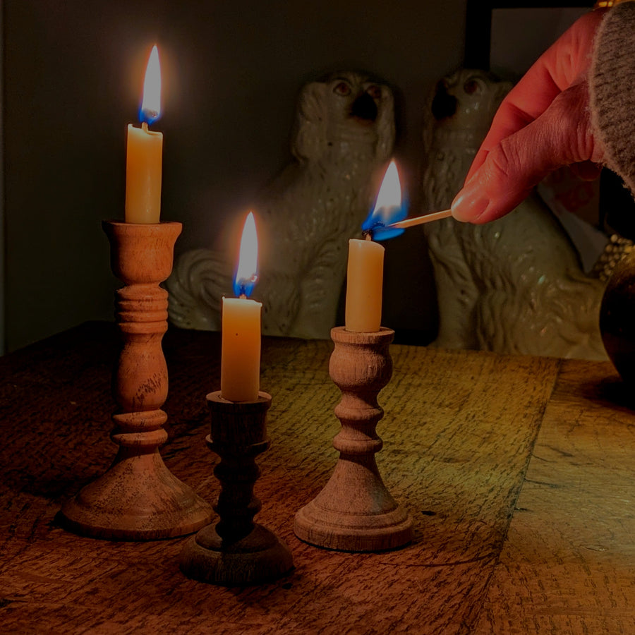 Wooden Set of 3 Chime Candleholders with Candles | Gift Set - Thedanes.co.uk - Creative & Sustainable Living The Scandinavian Way