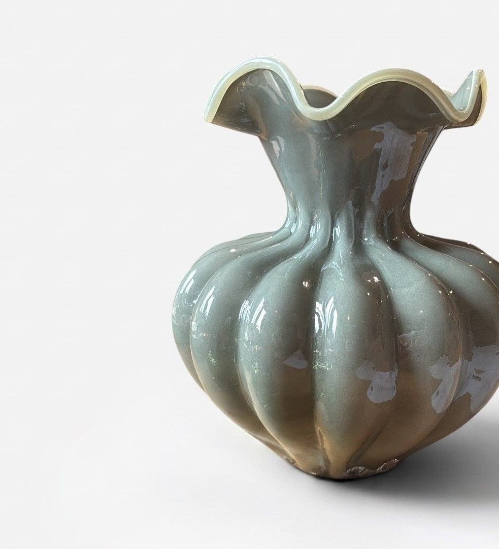 Dark Green Fluted Glass Vase | 24cm - Thedanes.co.uk - Creative & Sustainable Living The Scandinavian Way