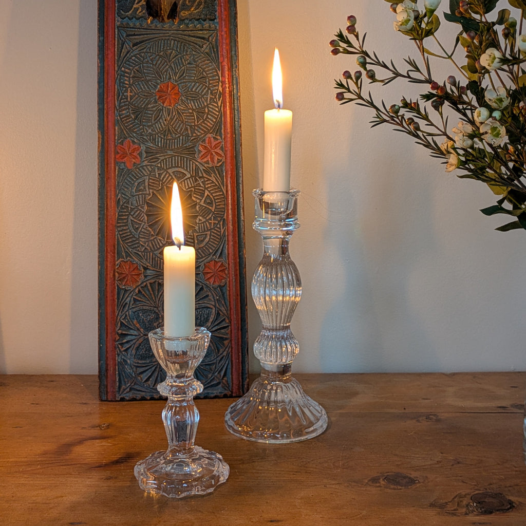 Glass Dinner Candlestick | 11cm - Thedanes.co.uk - Creative & Sustainable Living The Scandinavian Way