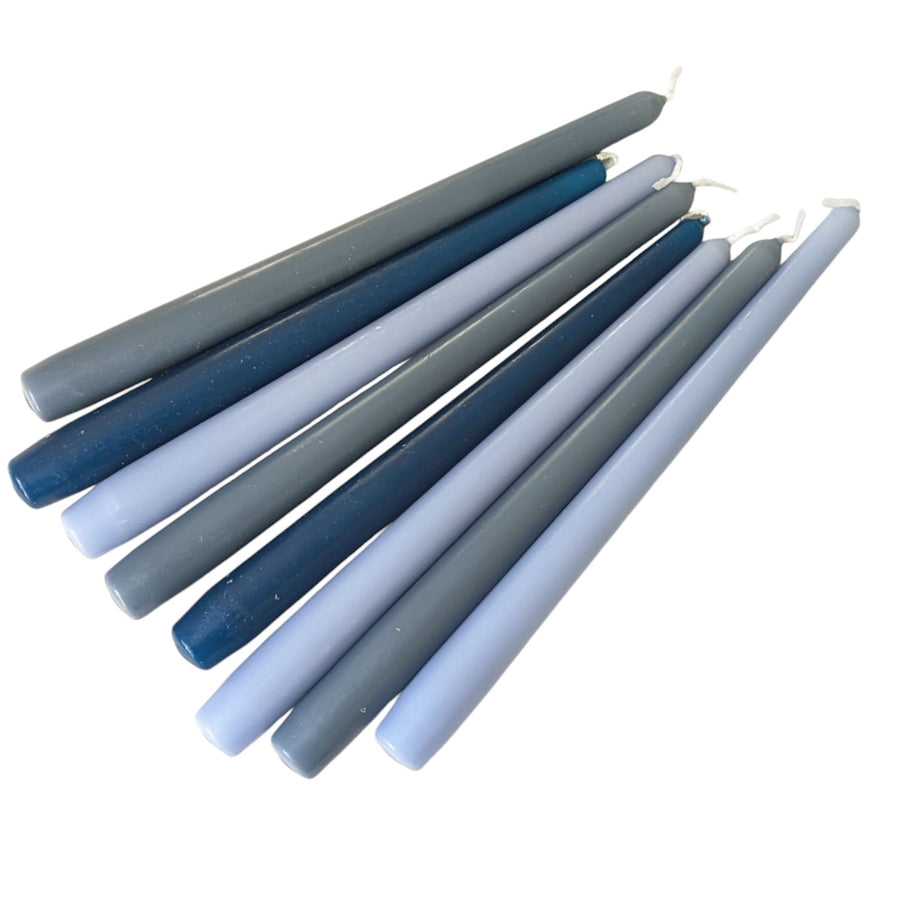 8 Tapered Dinner Candles | Blue Colour Mix - Thedanes.co.uk - Creative & Sustainable Living The Scandinavian Way