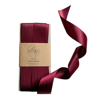 Burgundy Luxury Double Faced Satin Silk Ribbon 3M | 25mm or 50mm - Thedanes.co.uk - Creative & Sustainable Living The Scandinavian Way