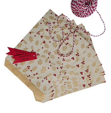 Holly Christmas Gift Bags x 10 - Thedanes.co.uk - Creative & Sustainable Living The Scandinavian Way
