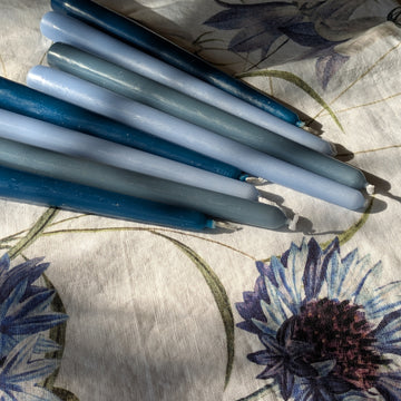8 Tapered Dinner Candles | Blue Colour Mix - Thedanes.co.uk - Creative & Sustainable Living The Scandinavian Way