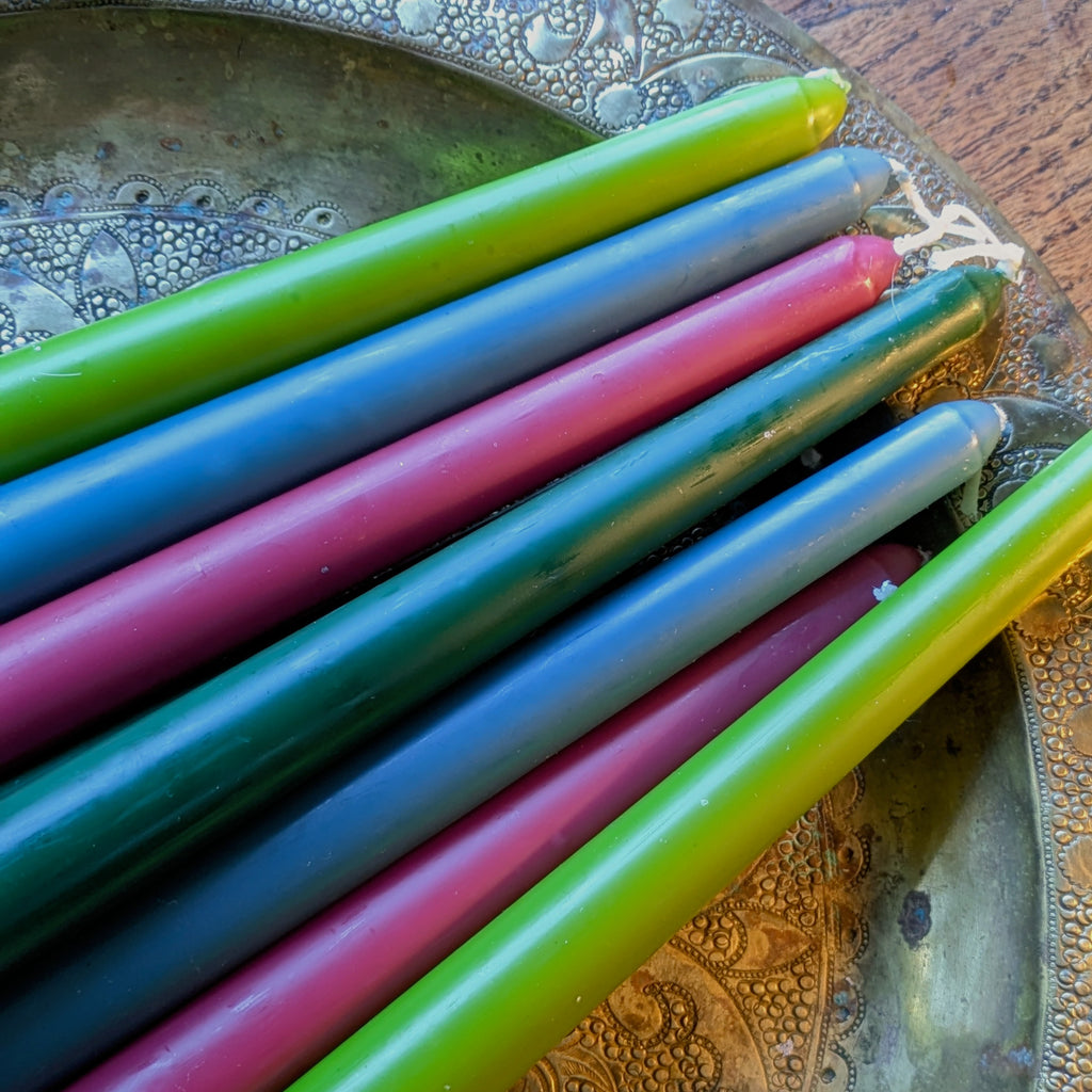 8 Tapered Dinner Candles | Jewel Colour Mix - Thedanes.co.uk - Creative & Sustainable Living The Scandinavian Way