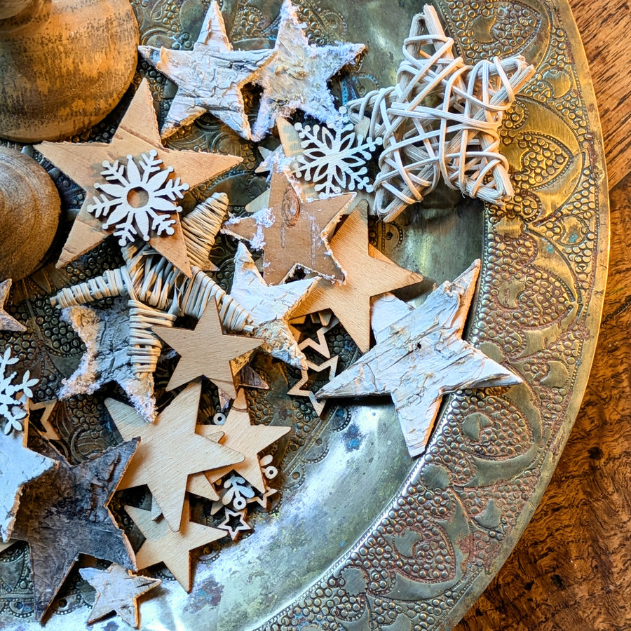 Natural Birch Bark & Wooden Star Decorative Accessories - Thedanes.co.uk - Creative & Sustainable Living The Scandinavian Way