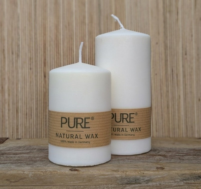 Natural Wax Pillar Candles | Ivory - 130mm or 90mm Tall - Thedanes.co.uk - Creative & Sustainable Living The Scandinavian Way