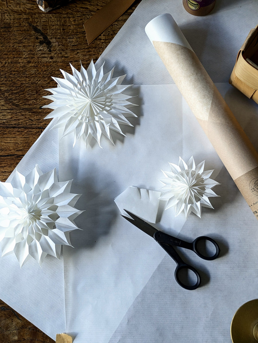 White Crafts Paper, 3M Roll| Paper Star & Snowflake Paper - Thedanes.co.uk - Creative & Sustainable Living The Scandinavian Way