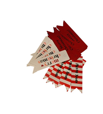 Merry Christmas Pennant Gift Tags | Mixed Colourful Designs - Thedanes.co.uk - Creative & Sustainable Living The Scandinavian Way