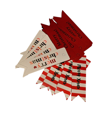 Merry Christmas Pennant Gift Tags | Mixed Colourful Designs - Thedanes.co.uk - Creative & Sustainable Living The Scandinavian Way