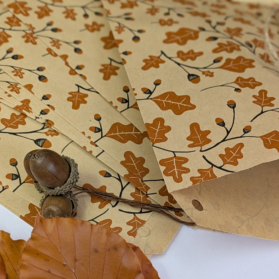 Oak Leaf & Acorn Gift Bags x 10 - Thedanes.co.uk - Creative & Sustainable Living The Scandinavian Way