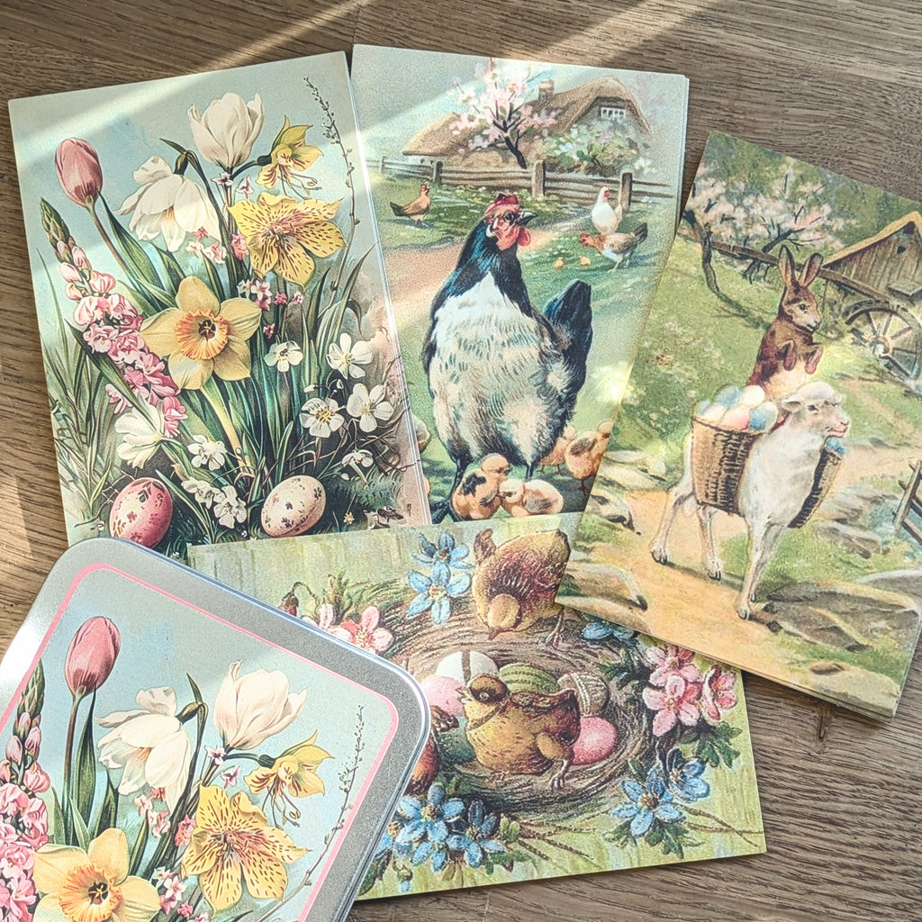 20 Postcard In A Tin | Vintage Easter - Thedanes.co.uk - Creative & Sustainable Living The Scandinavian Way