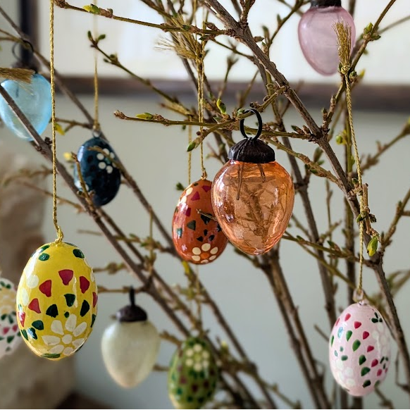 Hand Painted Paper Mache Easter Eggs 3cm | Set of 6 - Thedanes.co.uk - Creative & Sustainable Living The Scandinavian Way