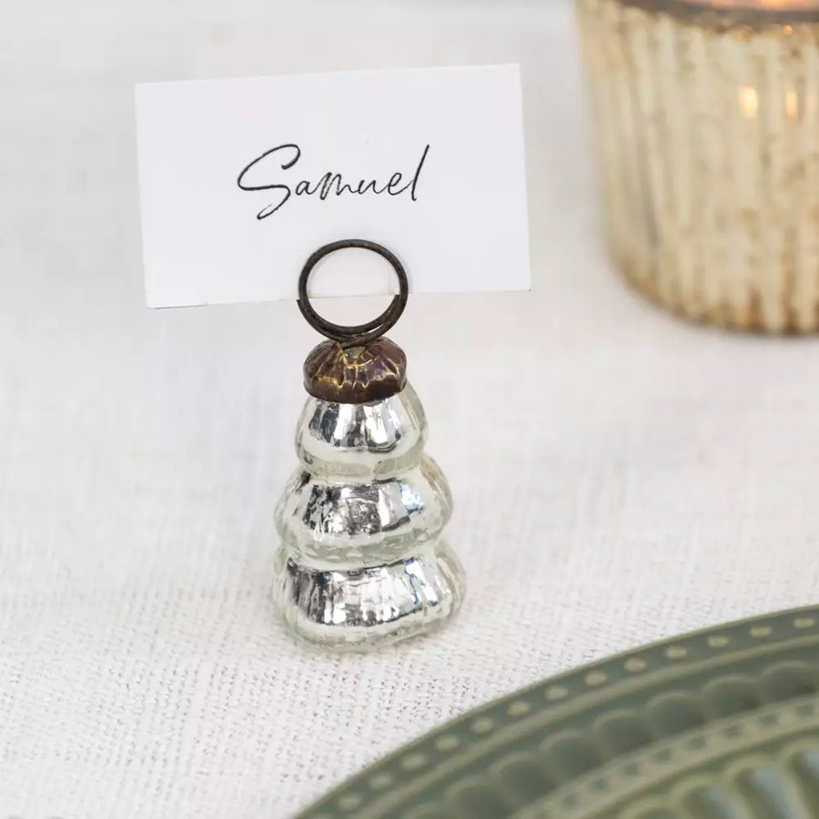 Christmas Tree Name Place Holder Silver | Bag of 6