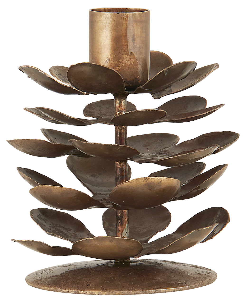 Scandinavian Brass Pine Cone Candle Holder | Small 6cm