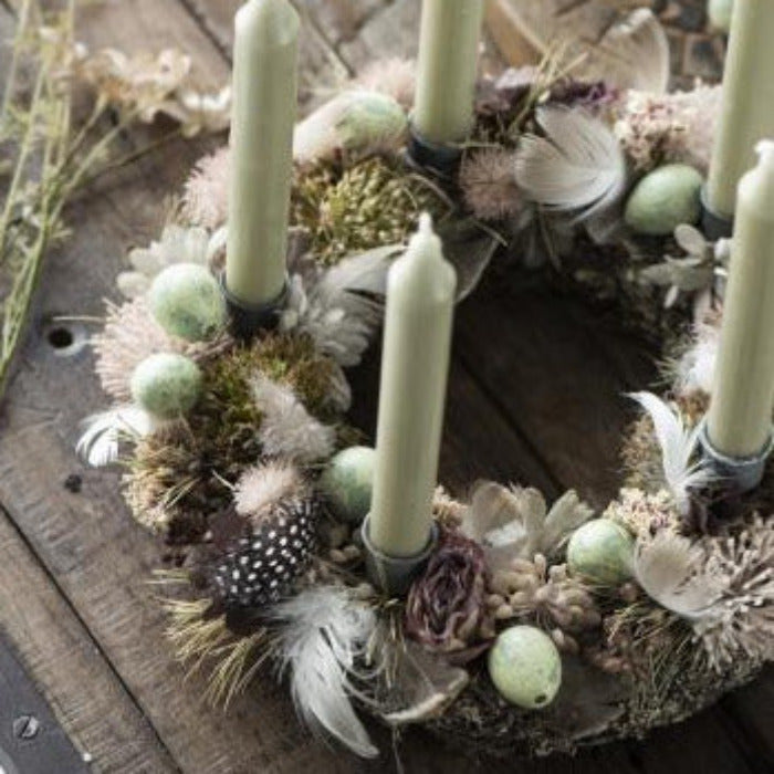 10 Short Dinner Candles | Sage Green - Thedanes.co.uk - Creative & Sustainable Living The Scandinavian Way