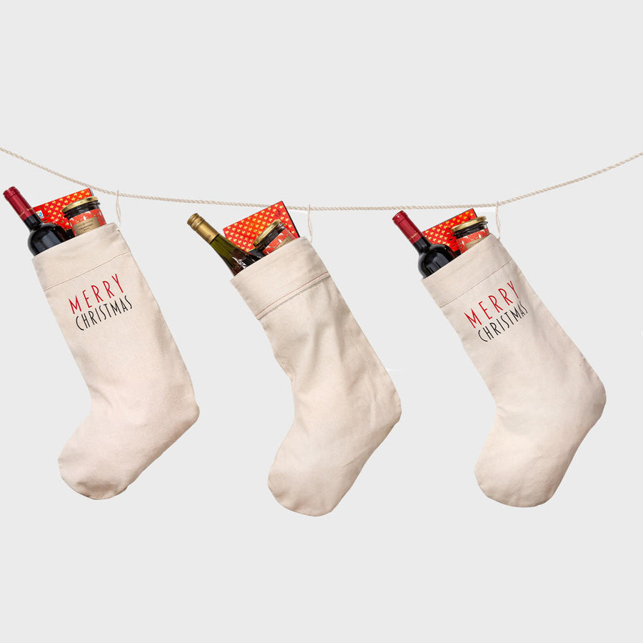 Recycled Cotton Merry Christmas Stocking